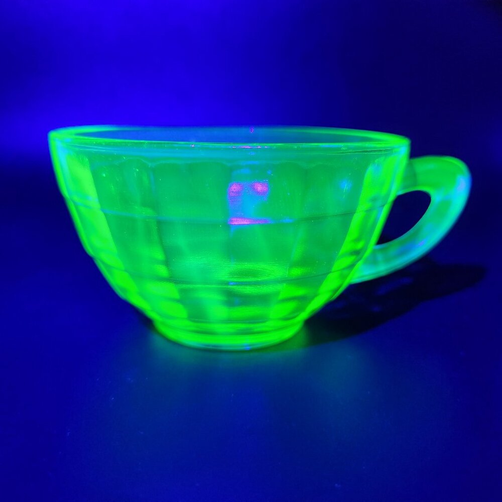 Vintage Uranium Depression Glass Collectible Drink Glass